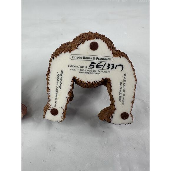 BOYDS Bears & Friends The Simple Bear Dollstone Asleep In Teddys Arms 1997-1998 - Picture 8 of 8